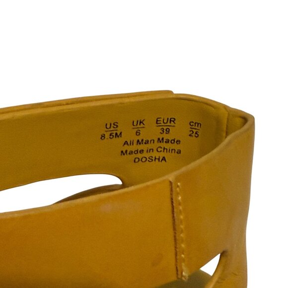 8.5 Womens Franco Sarto Dosha Mustard Gold Yellow Gladiator Sandals Shoes - Picture 8 of 10